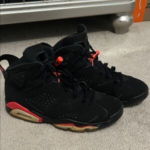 Jordan Black and Red Athletic Shoes